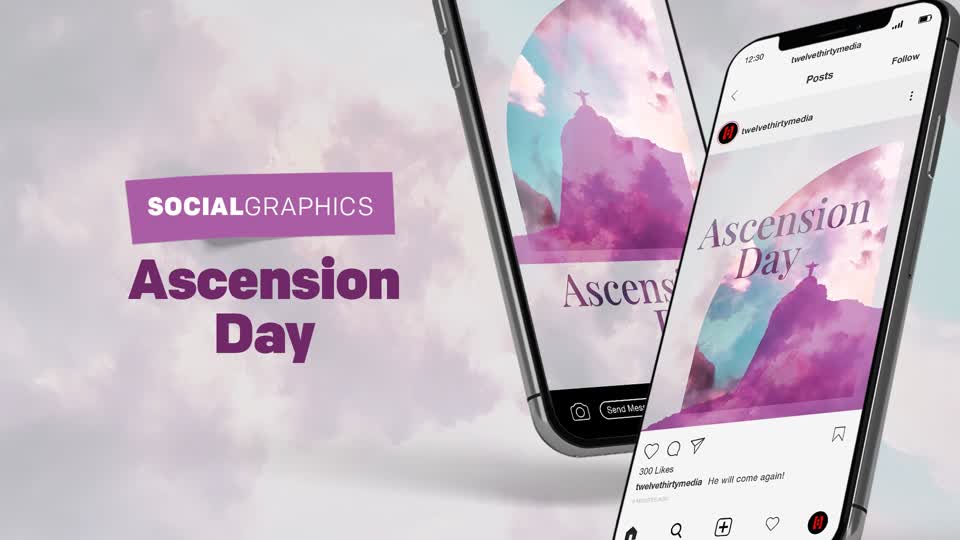 Ascension Day Social Graphics by Church Visuals EasyWorship Media